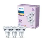 Confezione Multipack 3x Philips Faretti LED GU10 PAR16 4W 255lm 36D - 827 Bianco Molto Caldo